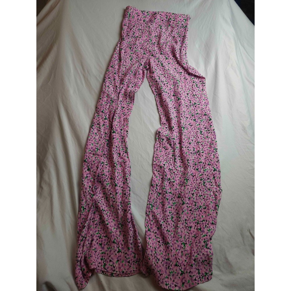 Zara Pants Womens XS Pink Floral Boho Chic Coastal Grandma Summer Vacationwear
